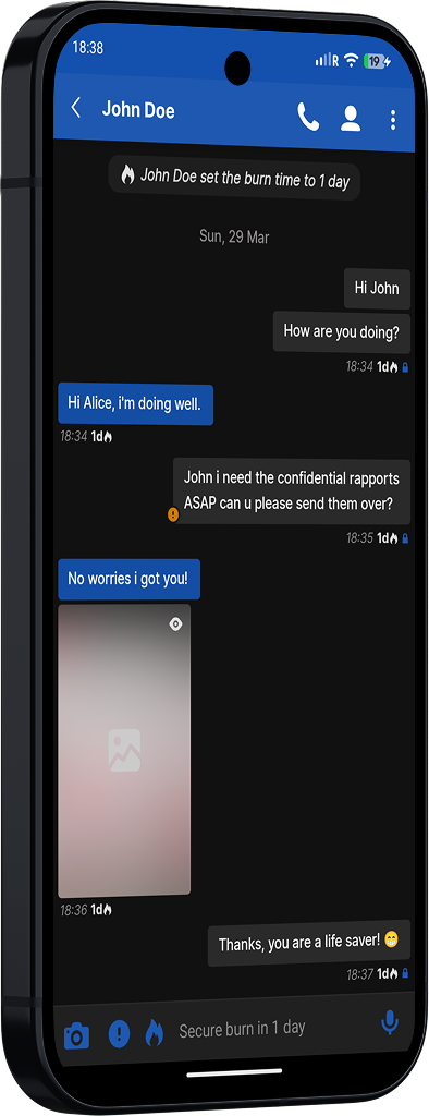 Secure phone homepage view showing the right-side product screen
